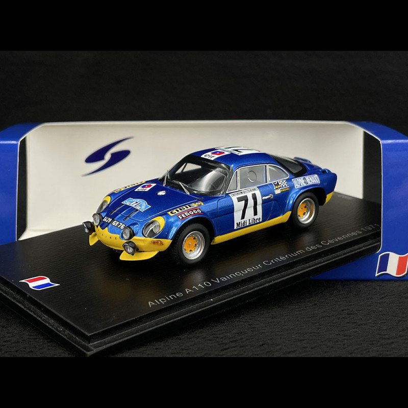 Diecast model cars Alpine A110 1/43 Spark Renault No.71 Criterium des Cevennes 1971