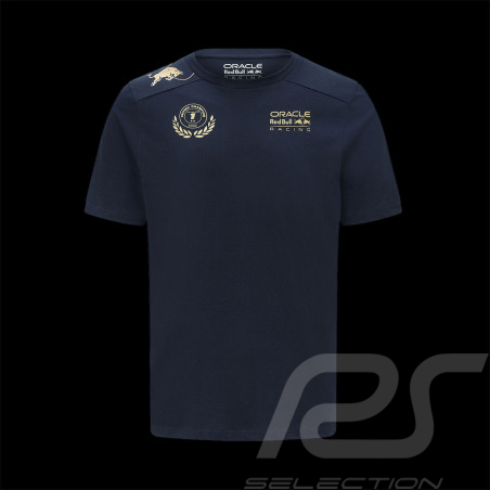 T-shirt Max Verstappen Red Bull Racing F1 Champion du Monde Bleu Marine 701225756-001 - homme