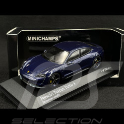 Porsche Taycan Turbo S 2020 Bleu Gentiane Métallique 1/43 Minichamps 410068475