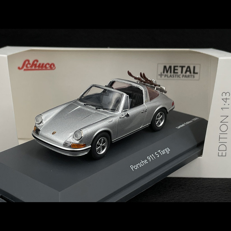 Porsche 911 S Targa 1967 Silver with skis 1/43 Schuco 450367800