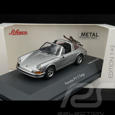 Porsche 911 S Targa 1967 Silver with skis 1/43 Schuco 450367800