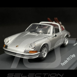 Porsche 911 S Targa 1967 Argent avec skis 1/43 Schuco 450367800