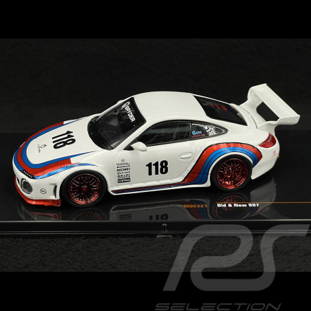 Porsche 911 Carrera 4S 2007 Old and New 997 2019 Blanc / Martini 1/43 Ixo Models MOC321