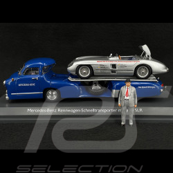 Mercedes-Benz Transporteur avec Mercedes-Benz 300 SLR 1955 et Figurine Alfred Neubauer 1/43 Schuco 450376800