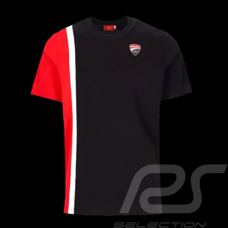 T-shirt Ducati Corse Moto GP Bagnaia Miller Noir asymétrique Rouge / Blanc DU2236003 - homme