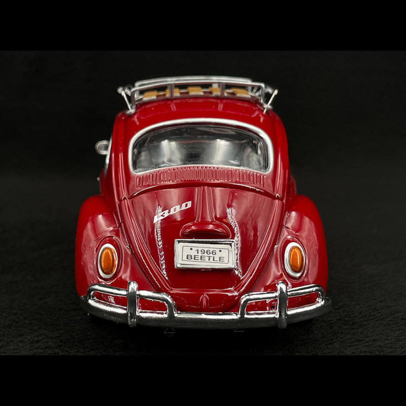 Volkswagen Beetle 1966 Roof Luggage rack Red 1/24 MotorMax 79559