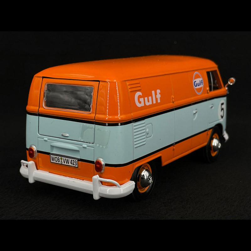 Modellino VW T1 Pianale Autobus Verde/Bianco Con Rimorchio – Motormax 1:24