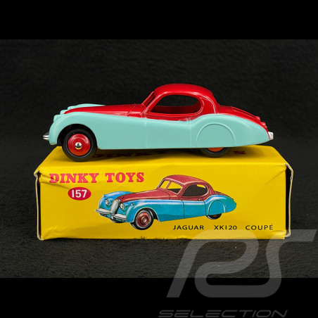 Jaguar XK120 Coupé 1954 Bleu / Rouge 1/43 Norev Dinky Toys 157B