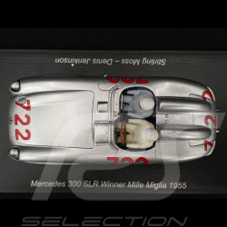 Mercedes-Benz 300 SLR n°722 Sieger Mille Miglia 1955 mit figur Moss / Jenkinson 1/43 Spark S5859