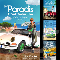 Plakatset Paradis Porsche Saint-Tropez 2019-2022 gedruckt auf Aluminium Dibond 40 x 60 cm