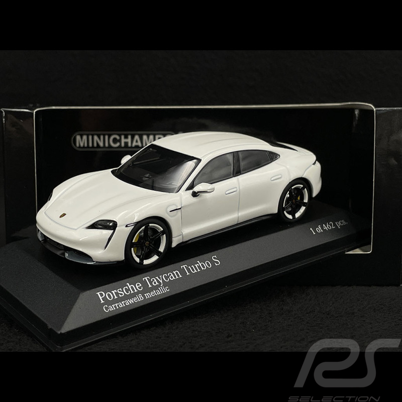 Porsche Taycan Turbo S 2020 Blanc Carrara Métallique 1/43 Minichamps 410068476