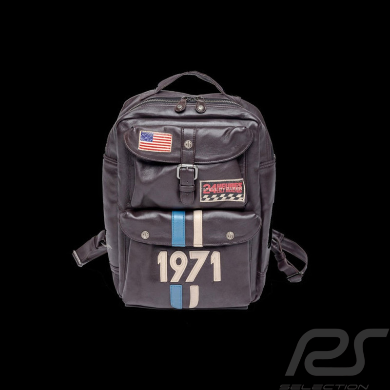 Sac à Dos Cuir Steve McQueen 24H Du Mans Matt Marron