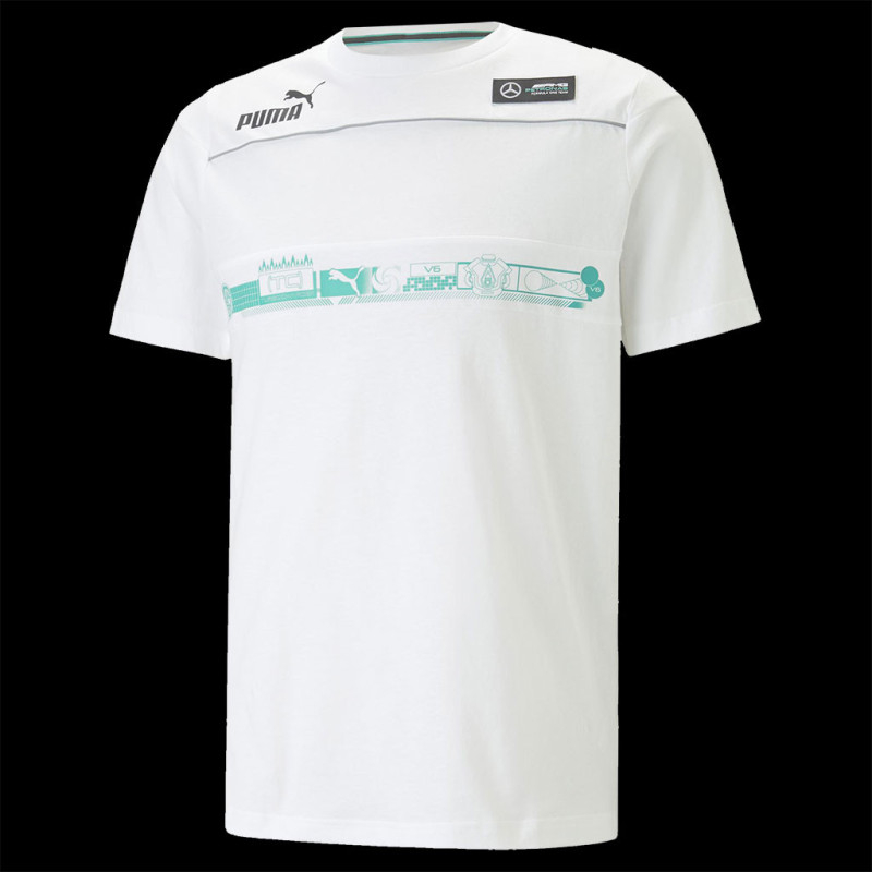 AMG Puma men Mercedes F1 White T-shirt V6 - 538450-03 Team