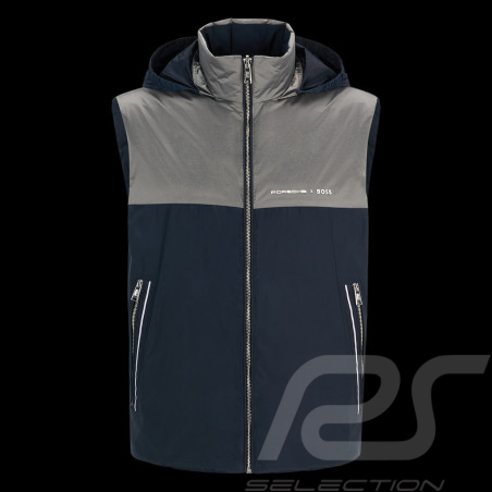 Water repellent Porsche x BOSS sleeveless Jacket Hooded collar Regular Fit Dark blue BOSS 50490451_404 - Men
