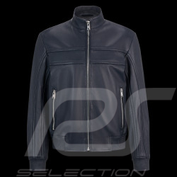 Porsche x BOSS Jacket Nappa leather Embossed logo Dark blue BOSS 50488087_404 - Men