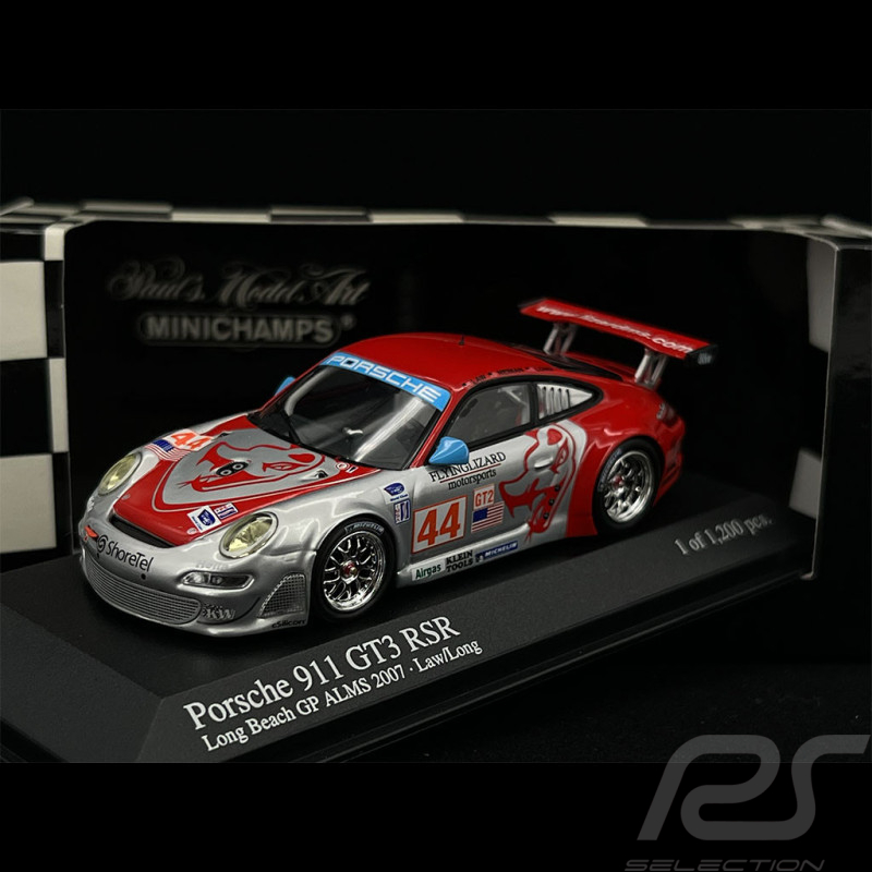 Porsche 911 GT3 RSR Type 997 n° 44 GP Long Beach ALMS 2007 1/43 Minichamps  400076444