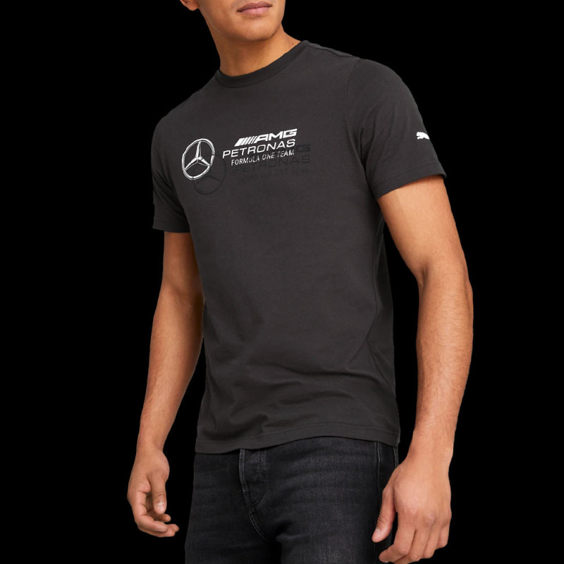 T-shirt Homme Mercedes AMG Petronas Noir - Logo - Taille S (occasion Parfait état)