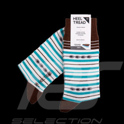 Inspiration Riva Aquarama socks Blue / White / Brown - unisex - Size 41/46