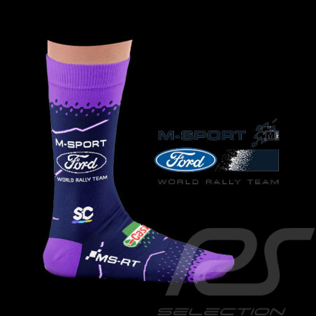 Inspiration Ford Puma M-Sport Rally Team WRC Socken Blau / Viola - Unisex - Größe 41/46