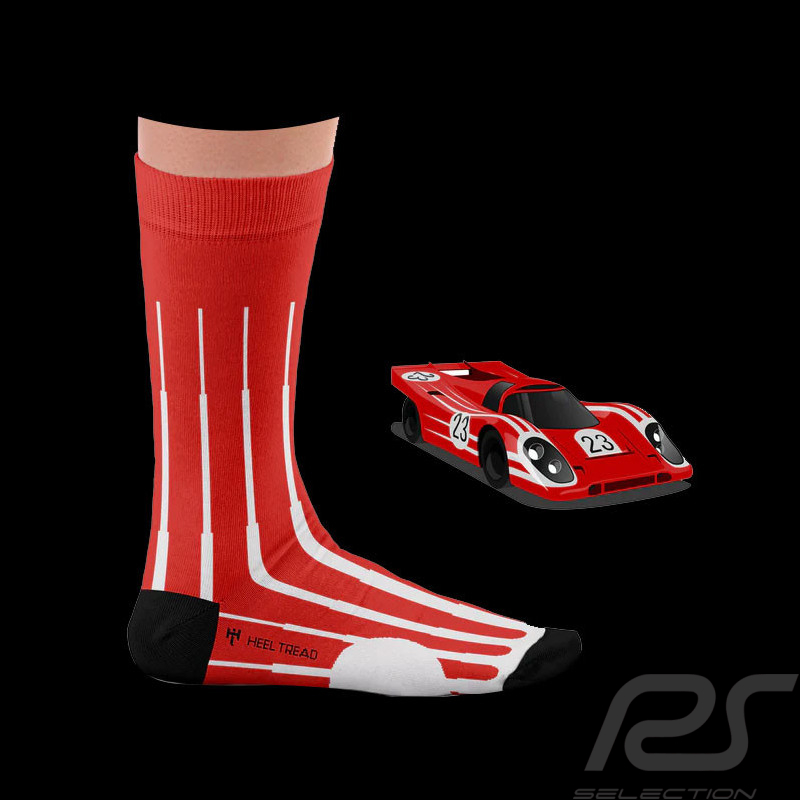 Inspiration Porsche 917K Sieger 24h Le Mans 1970 Socken Rot / Weiß - Unisex - Größe 41/46