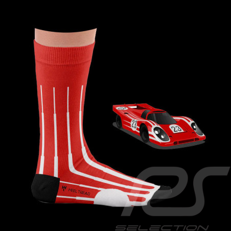 Chaussettes Inspiration Porsche 917K Vainqueur 24h Le Mans 1970 Rouge / Blanc - mixte - Pointure 41/46