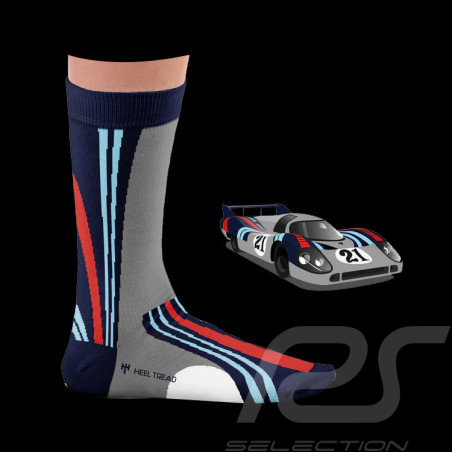 Inspiration Porsche 917 LH 24h Le Mans 1971 Martini socks Grey / Blue / Red - unisex - Size 41/46