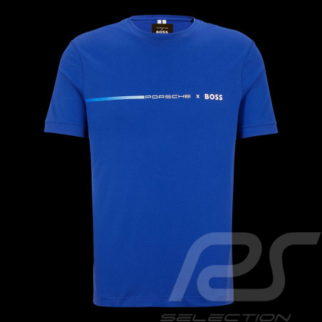 T-shirt Porsche x BOSS Regular Fit Merzerisierter Baumwolle Blau BOSS 50492425_433 - Herren