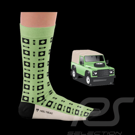 Chaussettes Inspiration Land Rover Defender Vert / Noir - mixte - Pointure 41/46