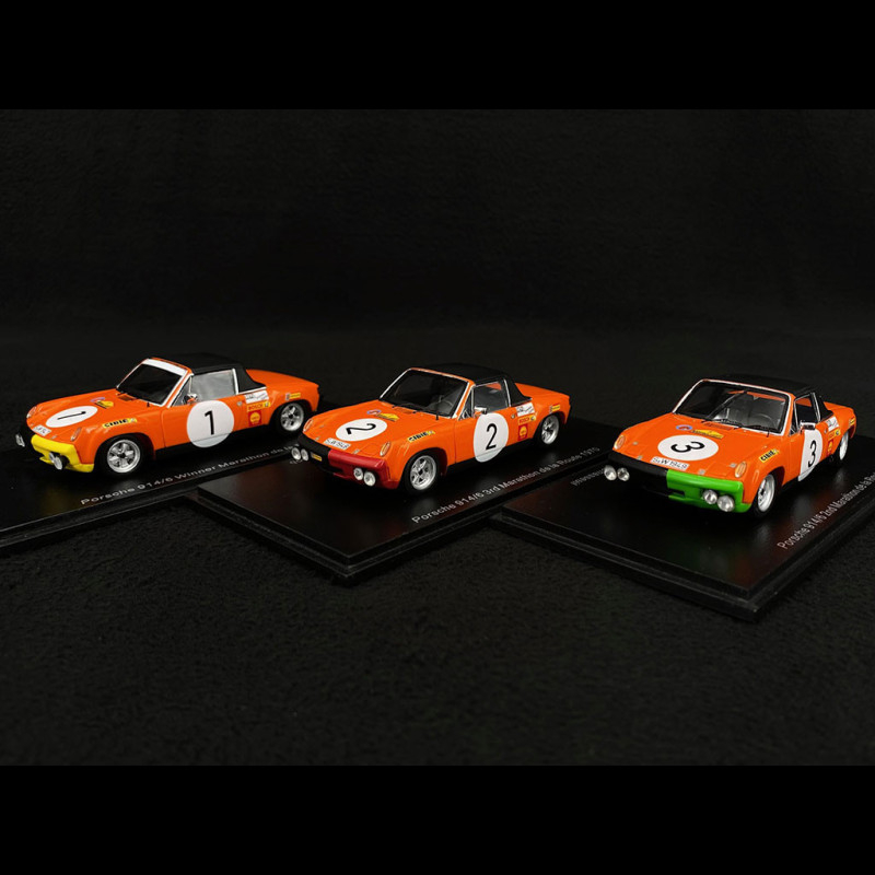 Set von 3 Porsche 914 /6 Sieger 2. 3. Marathon de la Route 1970 1 