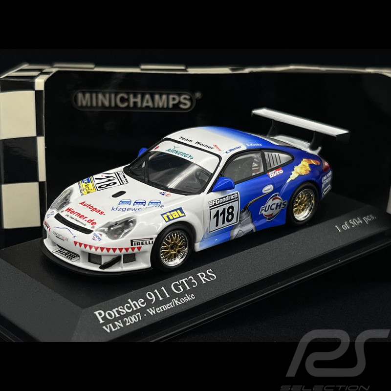 Porsche 911 GT3 RS Type 997 n° 118 VLN 2007 1/43 Minichamps 400076418