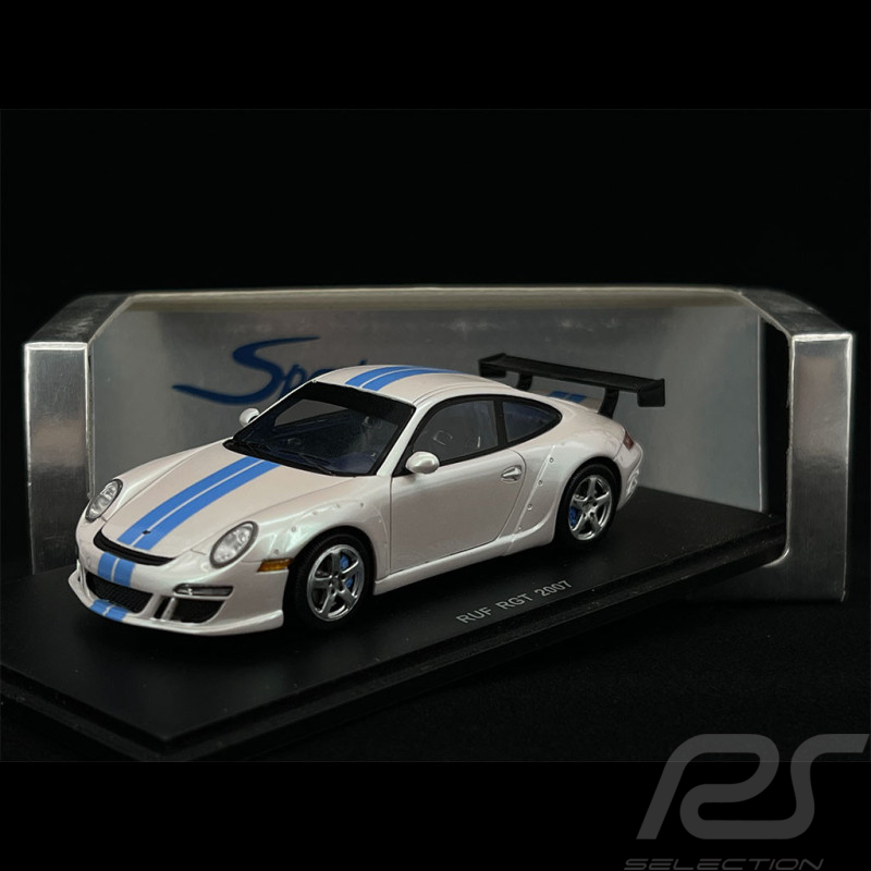 Porsche RUF RGT type 997 2006 blanc et bleu 1/43 Spark S0716