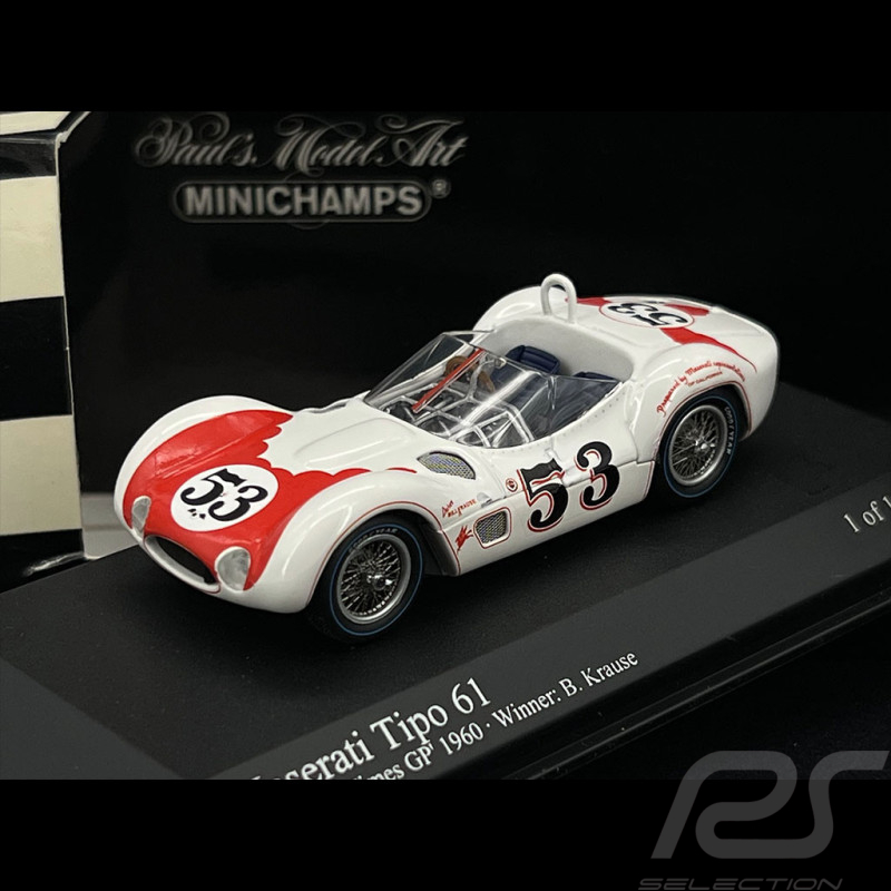 Maserati Tipo 61 n° 53 Winner 200 Miles Riverside 1960 1/43 Minichamps  400601253