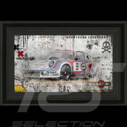 Rahmen Porsche 911 RSR Turbo n°9 Martini Racing Originalabbildung 60 x 90 cm - 14.2600