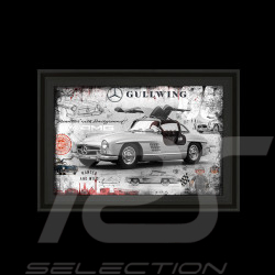 Cadre Mercedes 300 SL Gullwing Illustration originale 30 x 45 cm - 14.2604