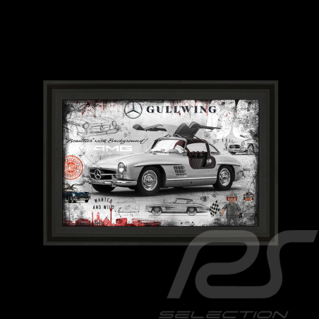 Frame Mercedes 300 SL Gullwing Original illustration 30 x 45 cm - 14.2604