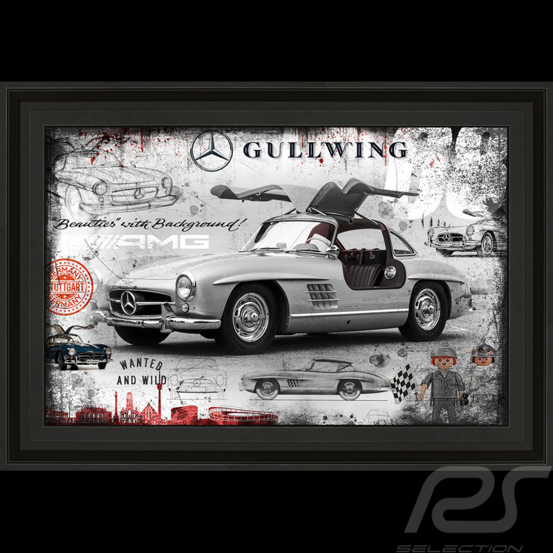Rahmen Mercedes 300 SL Gullwing Originalabbildung 60 x 90 cm - 14.2603