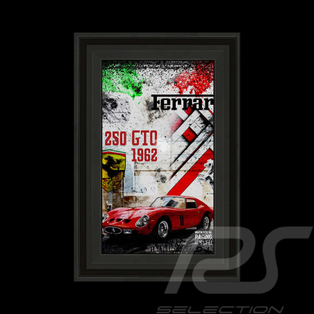 Cadre Ferrari 250 Gto 1962 Rosso Illustration originale 30 x 45 cm - 14.2593