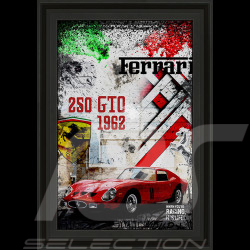 Frame Ferrari 250 Gto 1962 Rosso Original illustration 60 x 90 cm - 14.2592