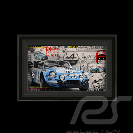 Cadre Alpine Renault A110 n°1 Bleu Panama Illustration originale 30 x 45 cm - 14.2599