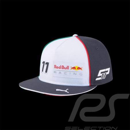 Kappe Red Bull Racing F1 Sergio Pérez Team n°11 Flaches Visier Puma Weiß / Grau 70122261-001