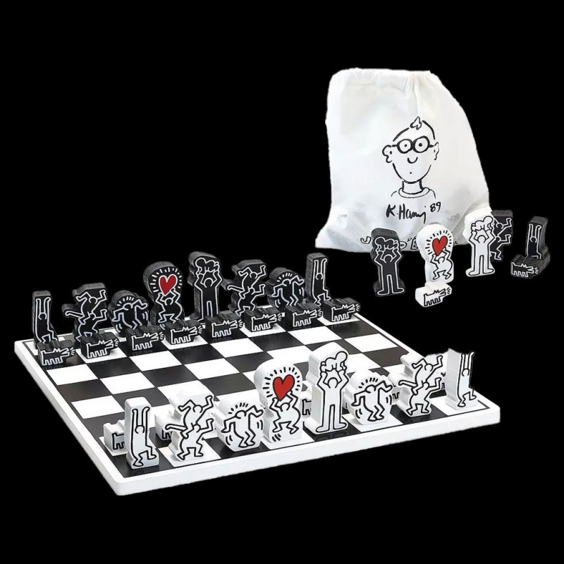 Vilac 9227 Set Di 9 Cubi In Legno Keith Haring, Multicolore, Giocattolo Educativo Per Bambini