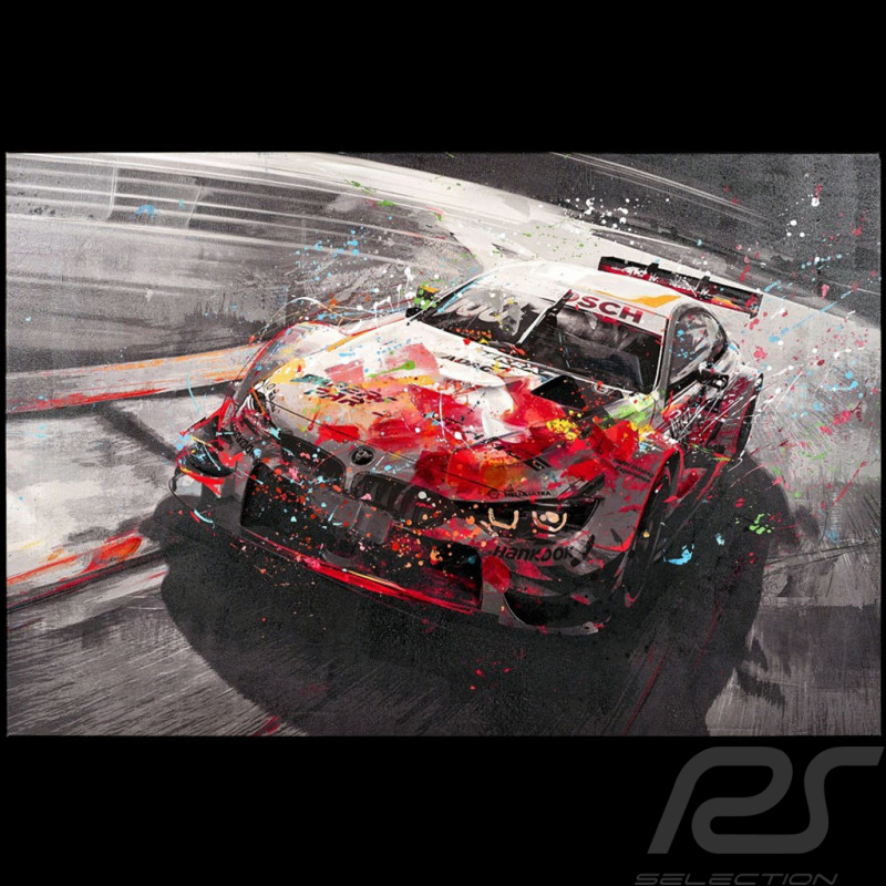 BMW Frame M4 DTM n°100 Team Schnitzer Original illustration 80 x 120 cm - 4720