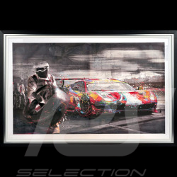 Ferrari Rahmen 488 GTE LMGTE Team AF Corse Originalabbildung 80 x 120 cm - 4728-1