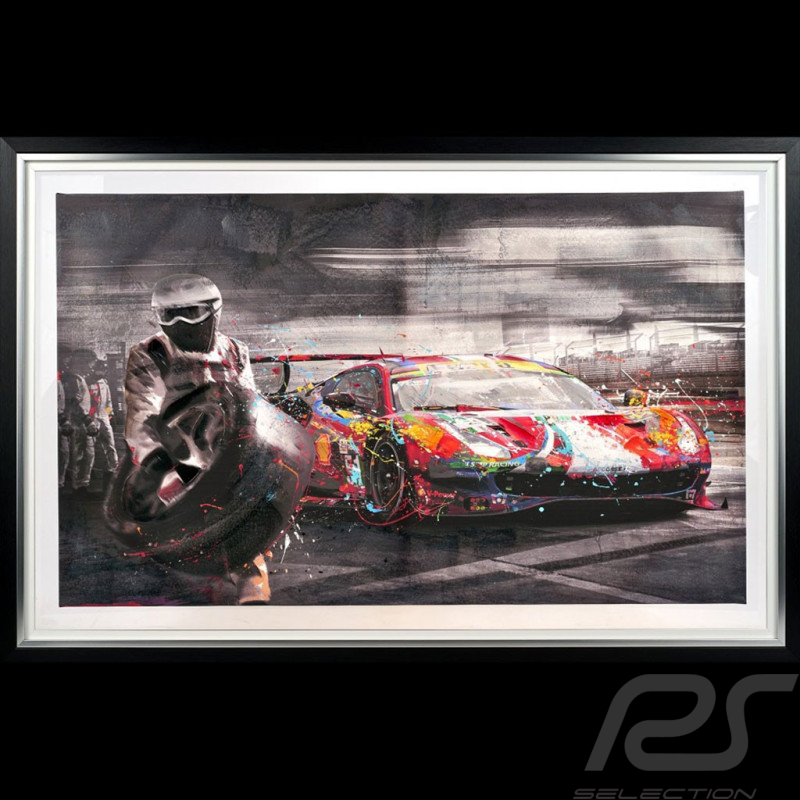Cadre Ferrari 488 GTE LMGTE Team AF Corse Illustration originale 80 x 120 cm - 4728-1