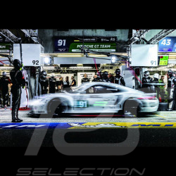 Porsche Rahmen 911 RSR n°91 LMGTE-Pro Pit Stop Le Mans Originalabbildung 80 x 120 cm - 458039