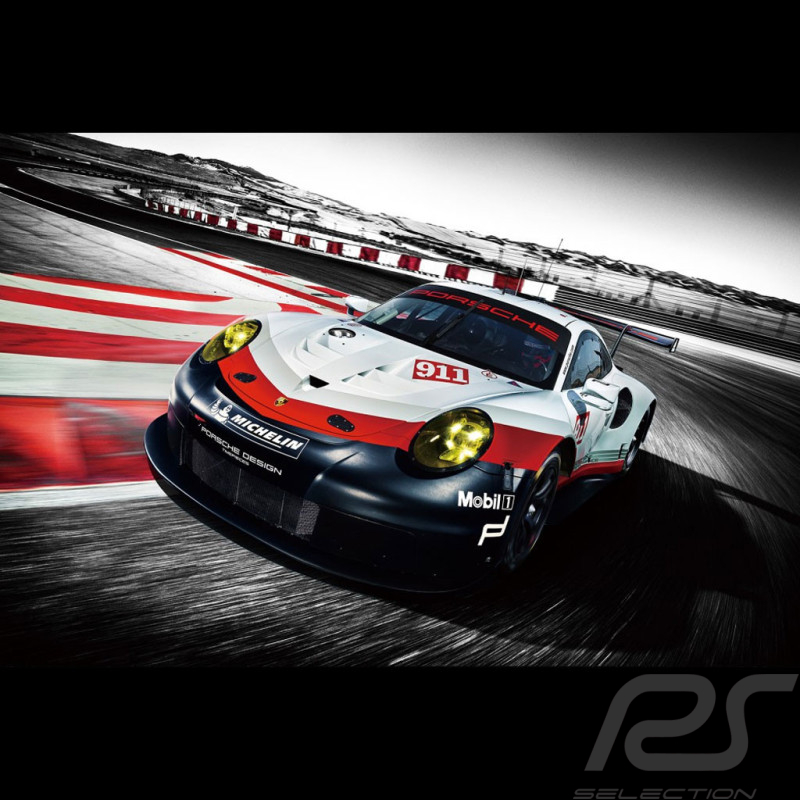 Porsche Glasdruck 911 RSR n°911 Motorsport Presentation Originalabbildung 80 x 120 cm - 458003