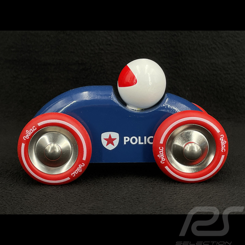 Miniature Vintage de rallye en bois Police Bleu / Rouge 2283P