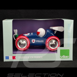 Vintage Wooden Race Car Police Pull Car 2301S