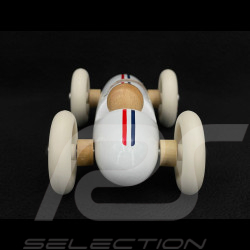 Vintage Wooden Race Car Grand Prix White 2341W