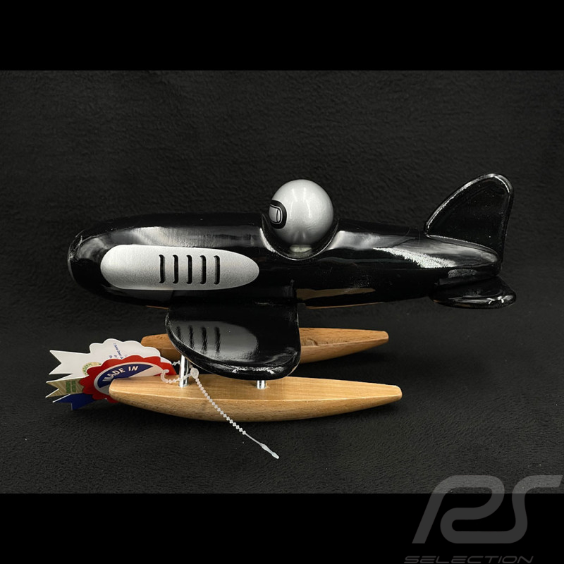 Hydravion Miniature Vintage en Bois Noir 2329K
